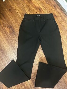 Express Black Women's Stretch Dress Pants 6R Flare High Rise